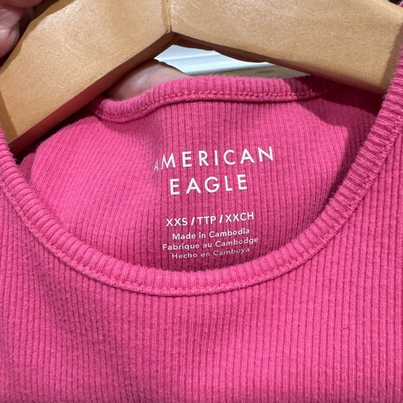 American Eagle Pink Ribbed Tank Top - Picture 3 of 3